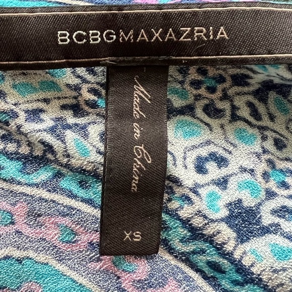 BCBG MAXAZRIA blouse pink blue purple XS top - Picture 7 of 7